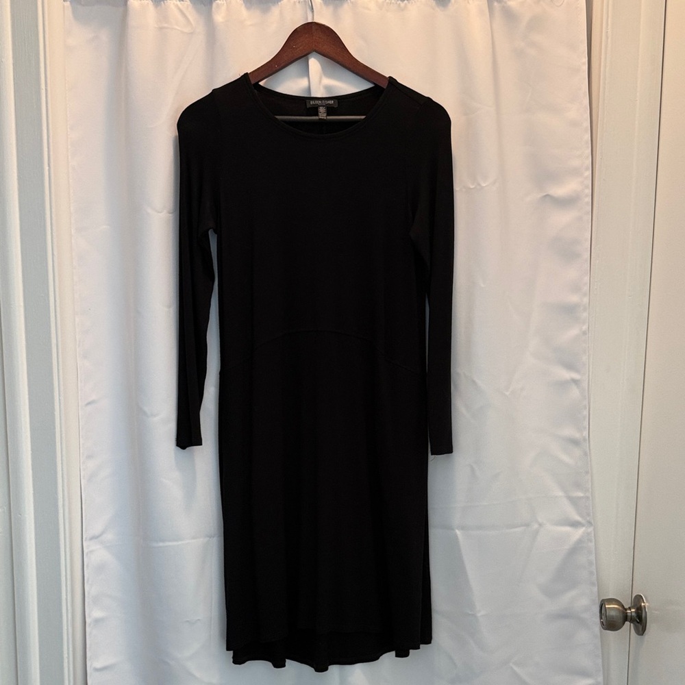Eileen Fisher Black Long Sleeve Dress Small/Petite (PP/PTP)